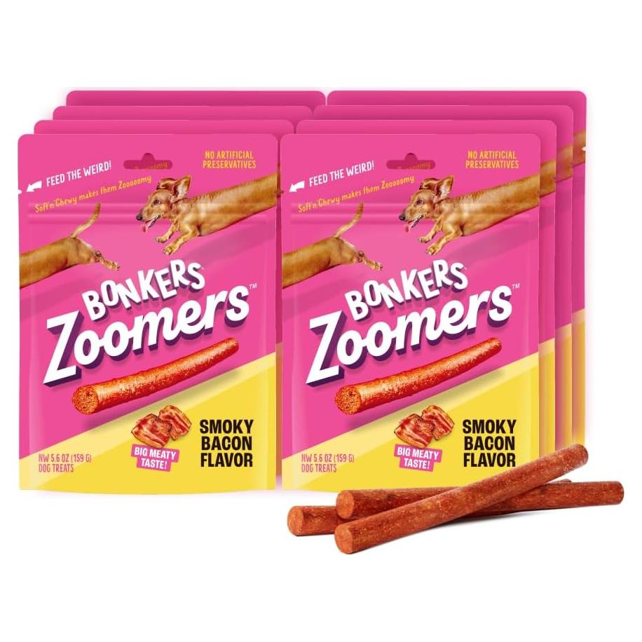 Golosinas para Perros BONKERS Zoomers Sabor Tocino 159 g