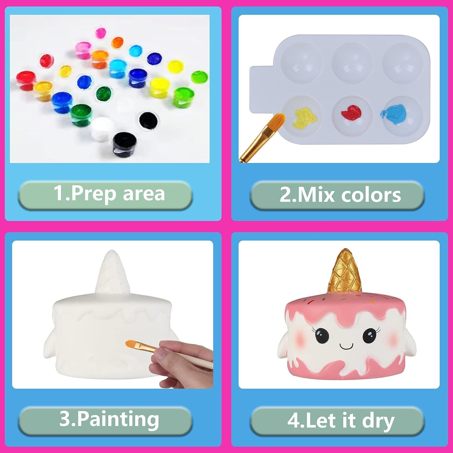 Kit de Pintura Squishies Jumbo Jim&Gloria - 3 Piezas Creativas