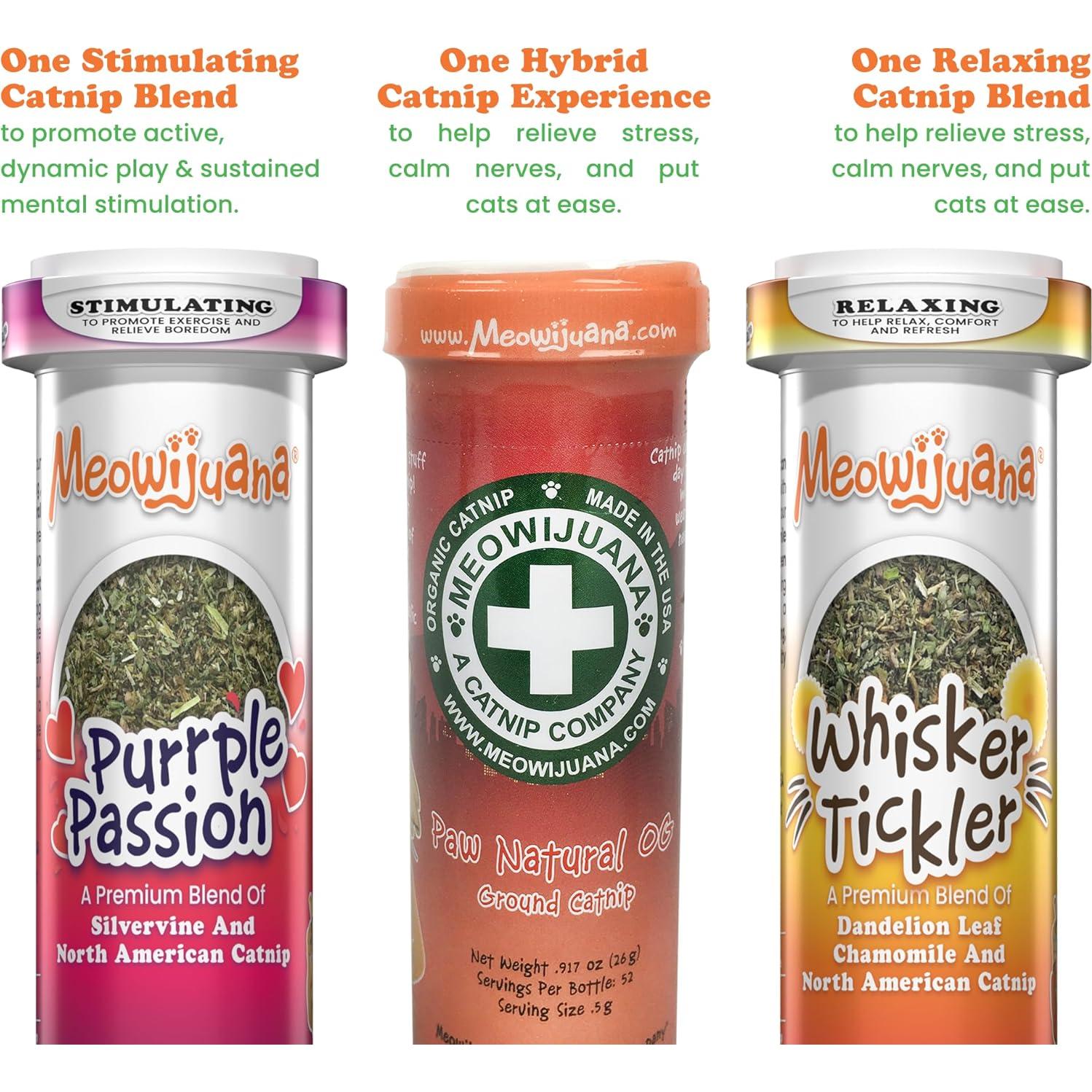 Paquete de 3 Botellas de Catnip Meowijuana - Alta Potencia