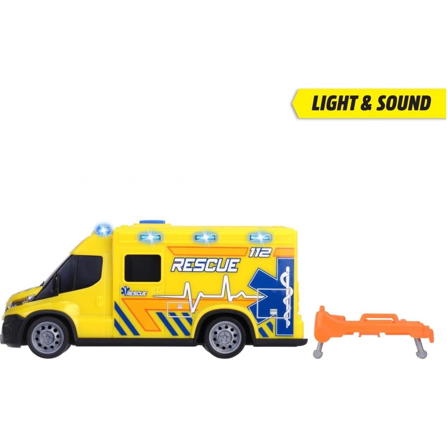 Ambulancia Dickie Toys Iveco Daily 18 cm con Luz y Sonido
