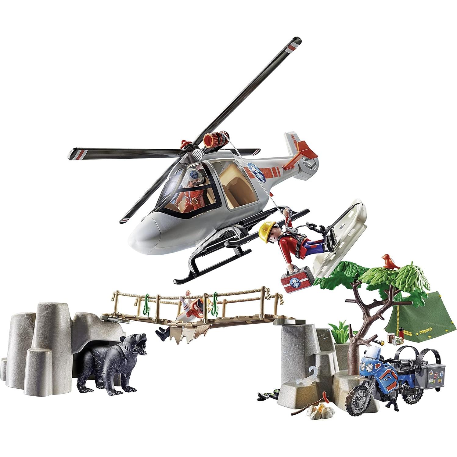 Rescate Helicóptero Playmobil 70663 con 3 Figuras y Accesorios