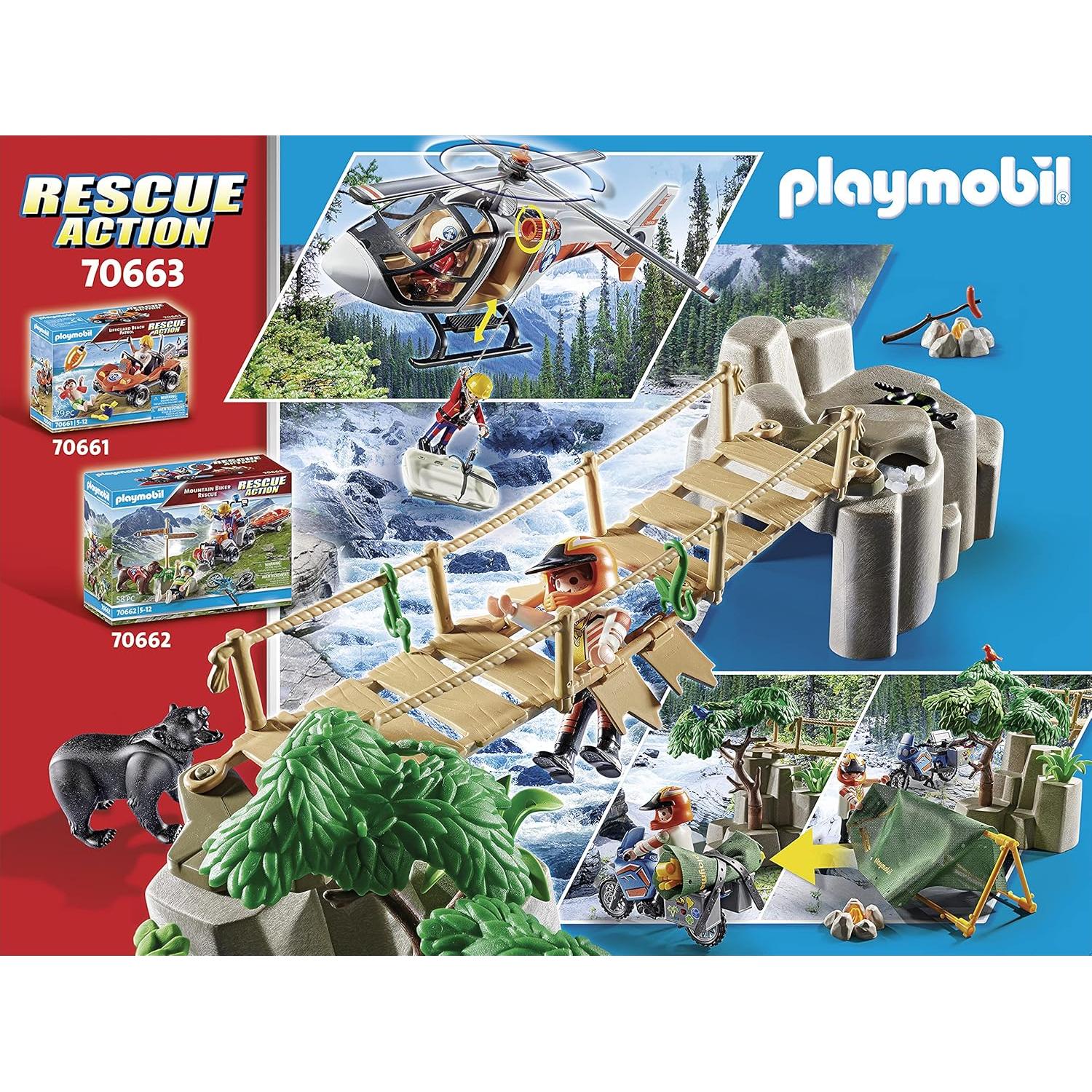 Rescate Helicóptero Playmobil 70663 con 3 Figuras y Accesorios