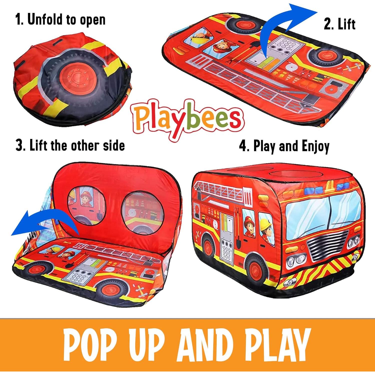Carpa de Juego Emergente Musical Playbees Camión de Bomberos