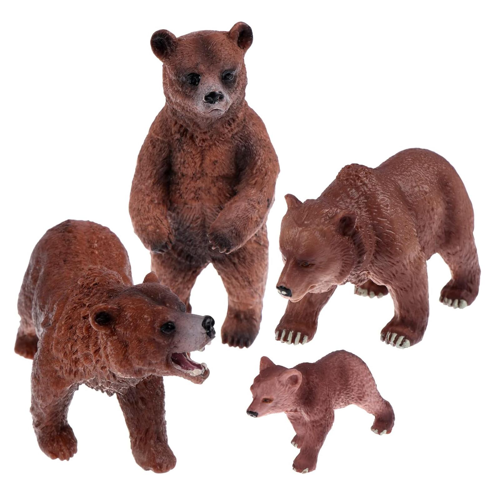 Juego de 4 Figuras de Osos Marrones Beupy - Juguetes Educativos