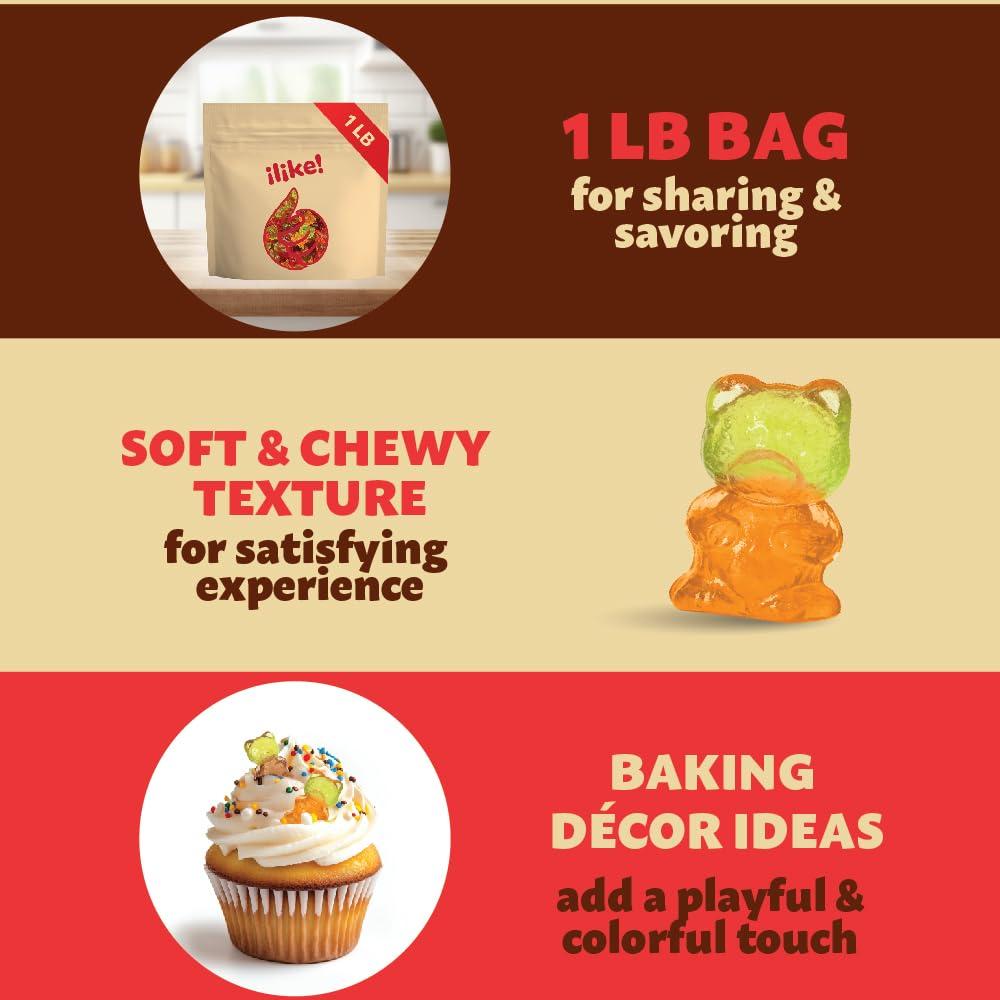 Gomitas 3D ILIKE! Ositos de Goma 0.45 kg Sabores Frutas