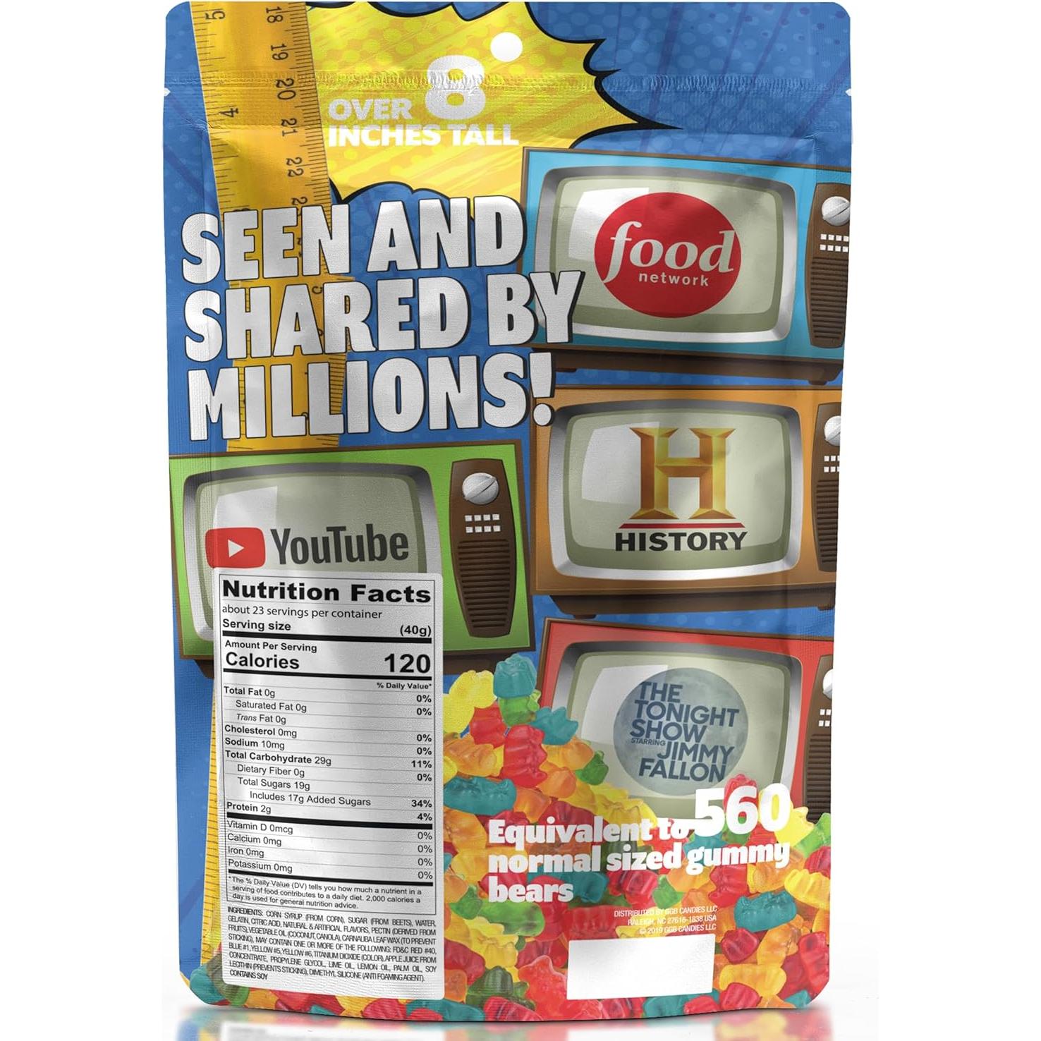 Gummy Bear Gigante 907g GGB Candies Frambuesa Azul