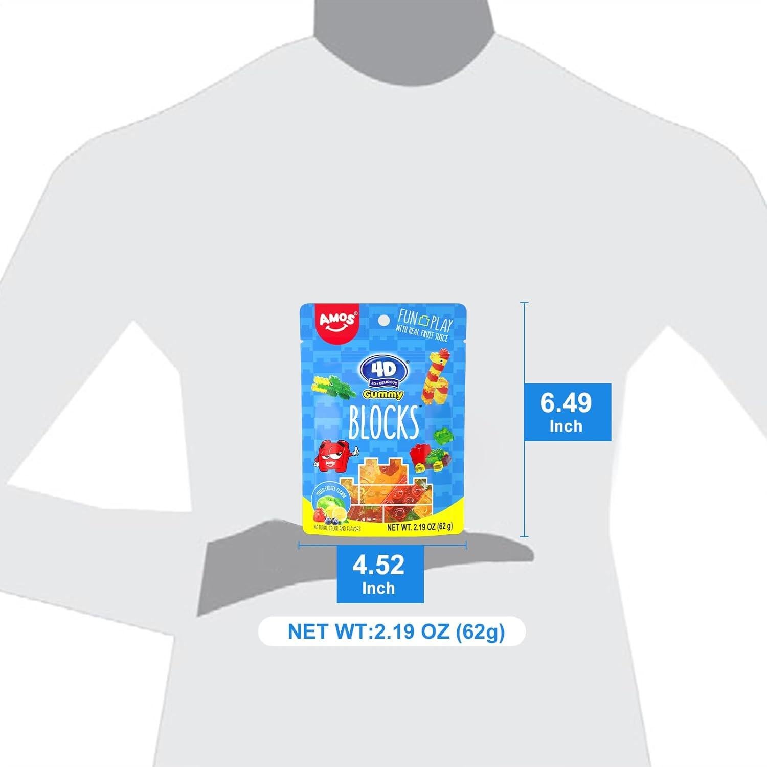 Bloques de Goma Dulce Amos 3 Paquetes 62.1g - Fruta Mixta