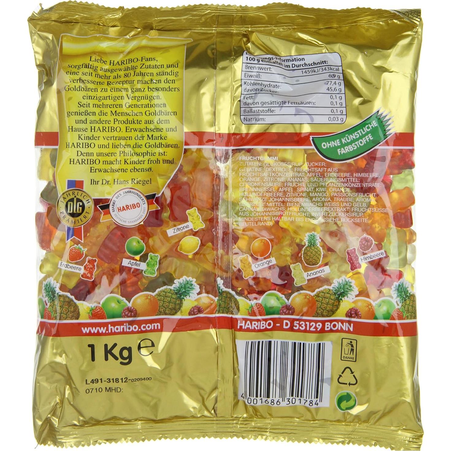 Haribo Oso de Oro 2 bolsas de 1kg - Ositos de goma