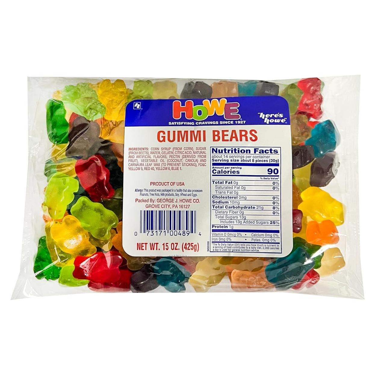 Ositos de Goma Howe 425g - Caramelos Gummy Sabor Variado