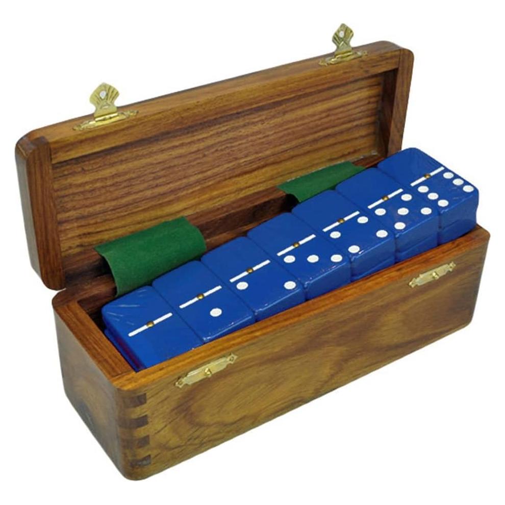 Dominó Doble Seis Jumbo Azul Profesional con Spinner