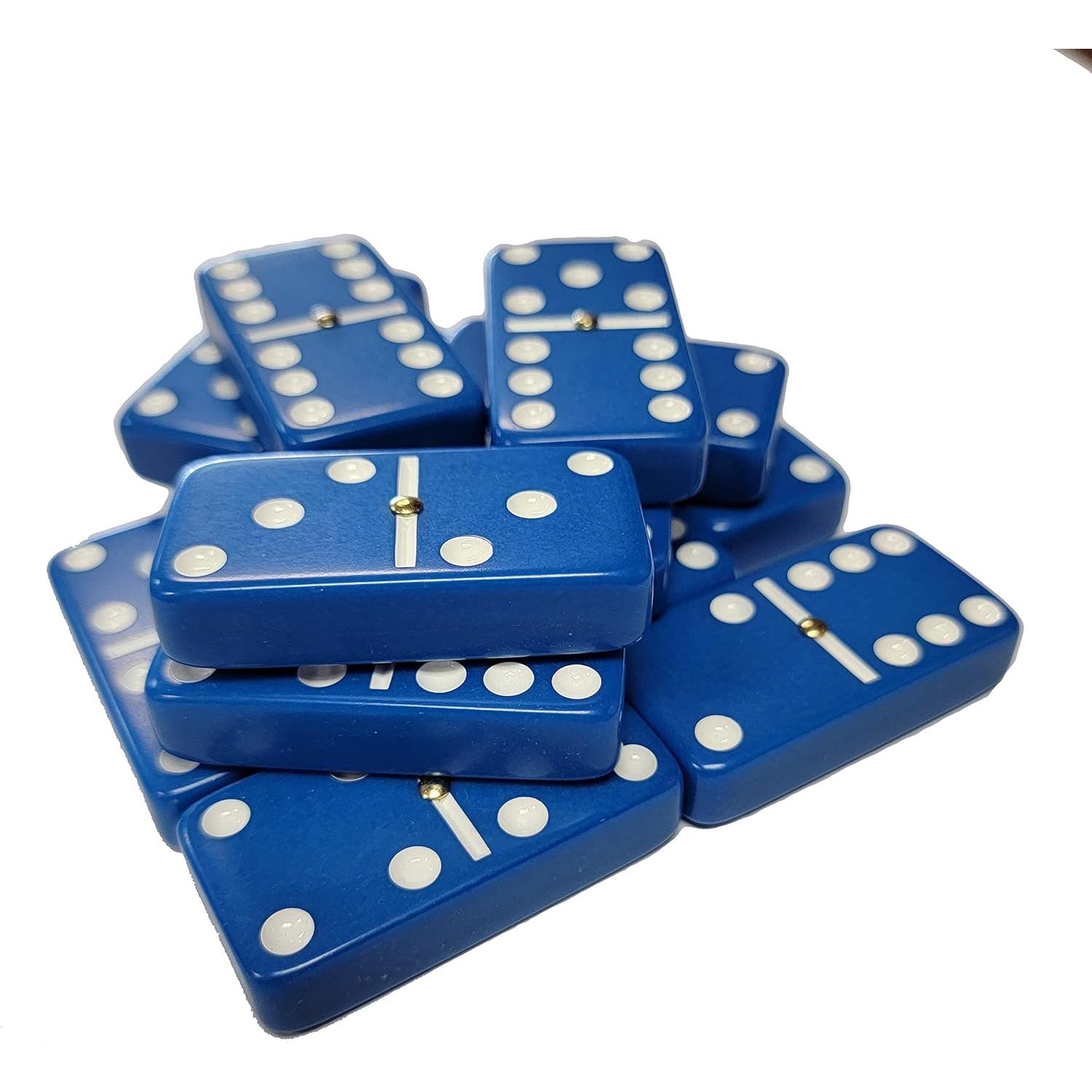 Dominó Doble Seis Jumbo Azul Profesional con Spinner