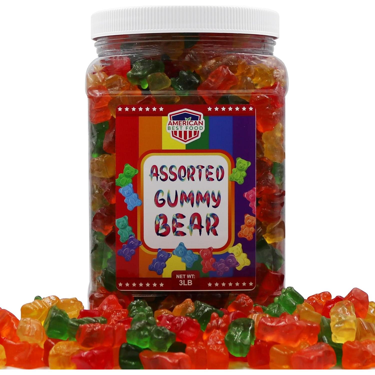 Frasco de Ositos de Goma Arcoíris 6 Colores American Best Food 1.36 kg