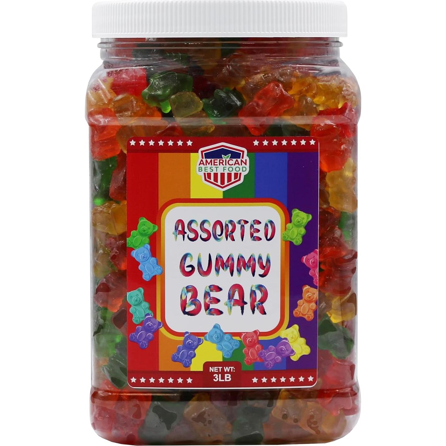 Frasco de Ositos de Goma Arcoíris 6 Colores American Best Food 1.36 kg