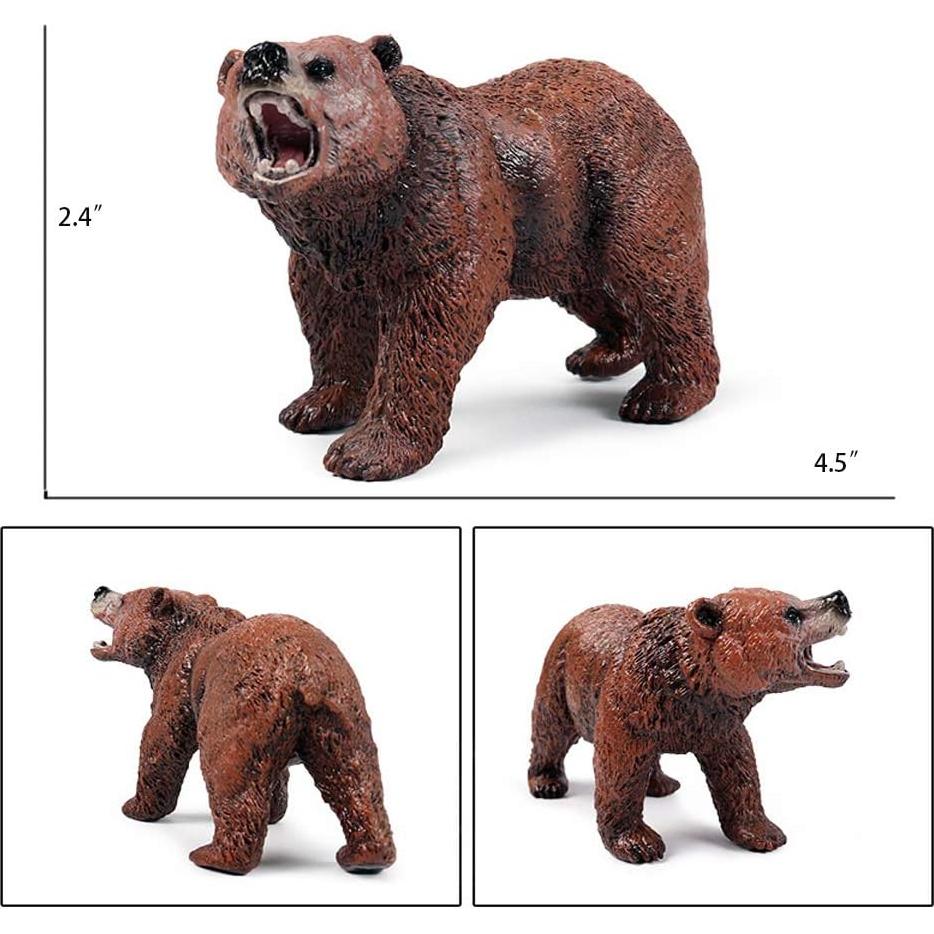 Conjunto de Figuras de Osos Grizzly UANDME - 3 Piezas Realistas