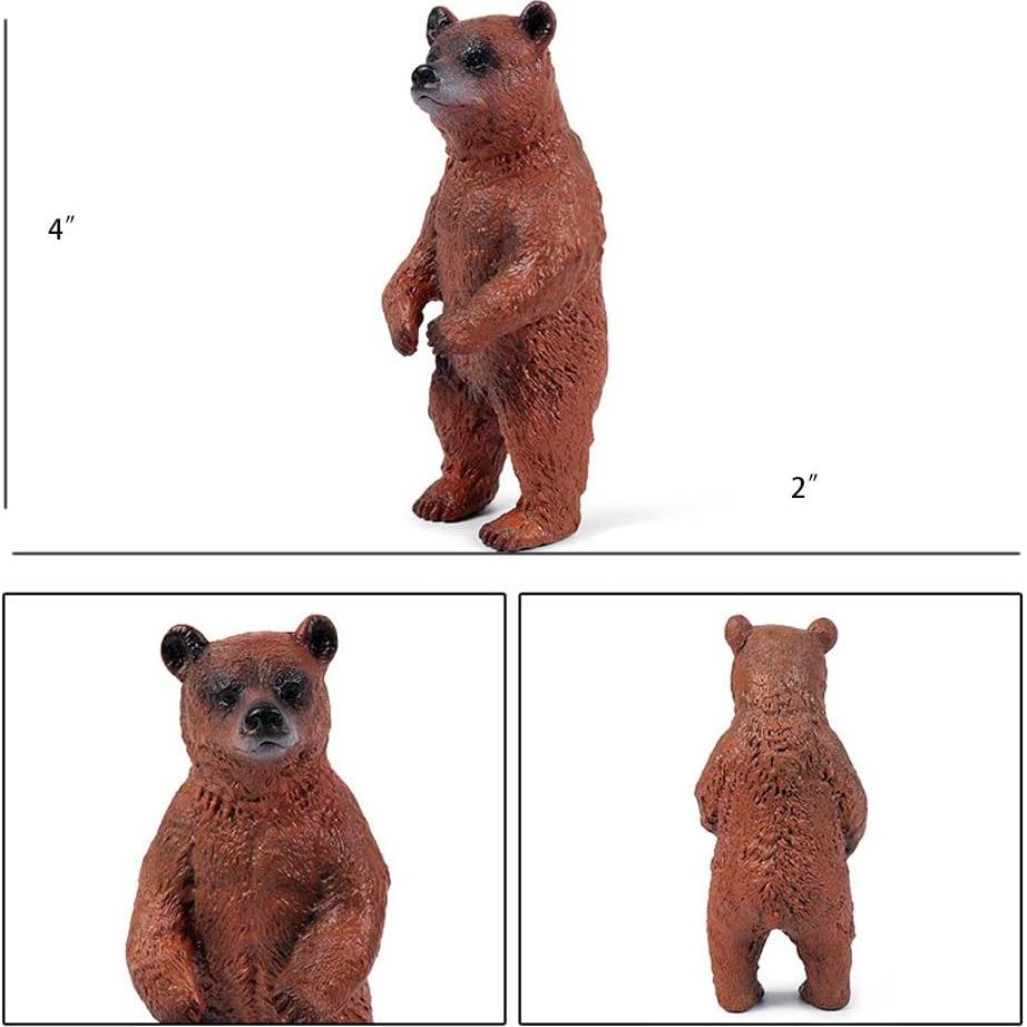 Conjunto de Figuras de Osos Grizzly UANDME - 3 Piezas Realistas