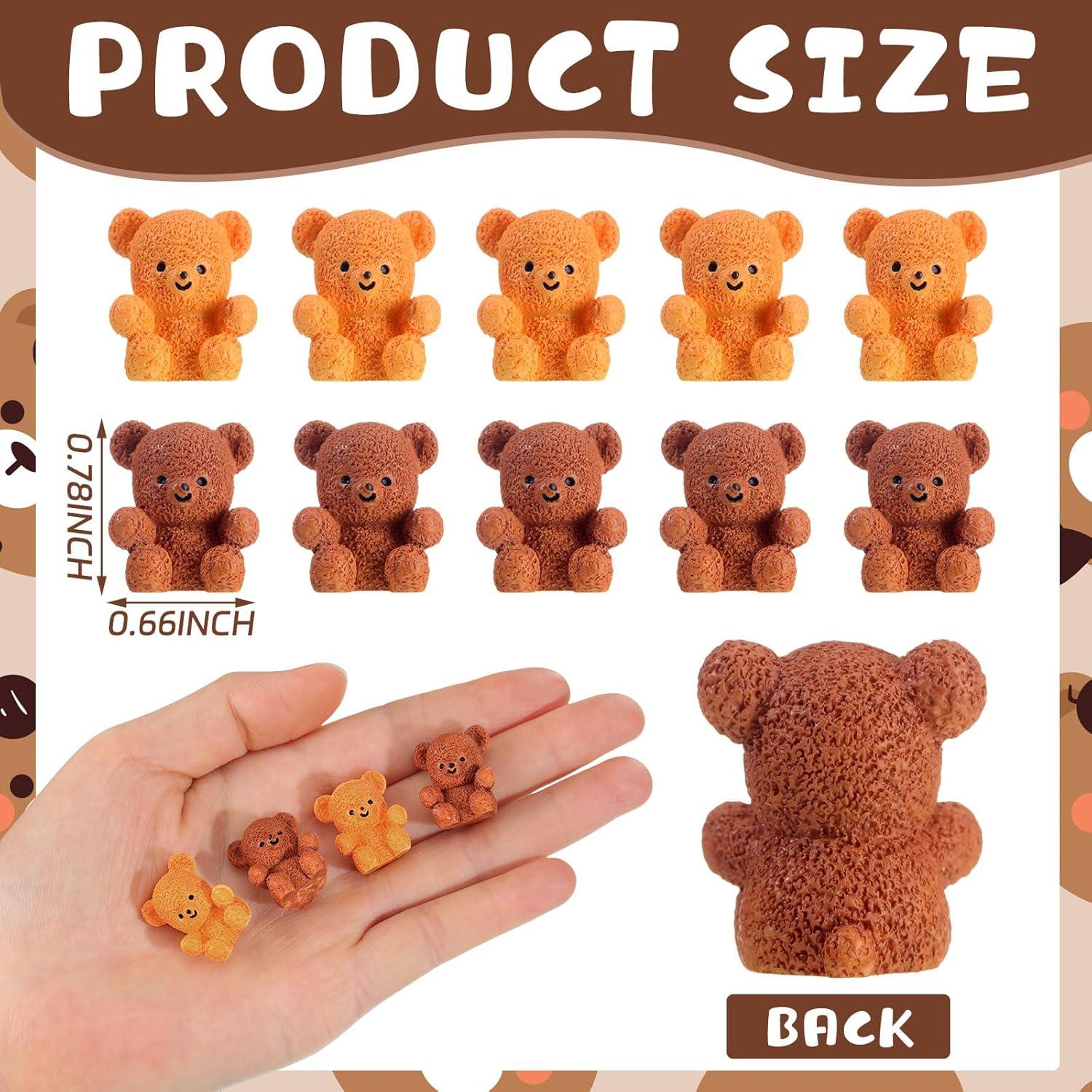 Miniaturas de Oso de Resina Yousoontic - 100 Pcs para Decoración