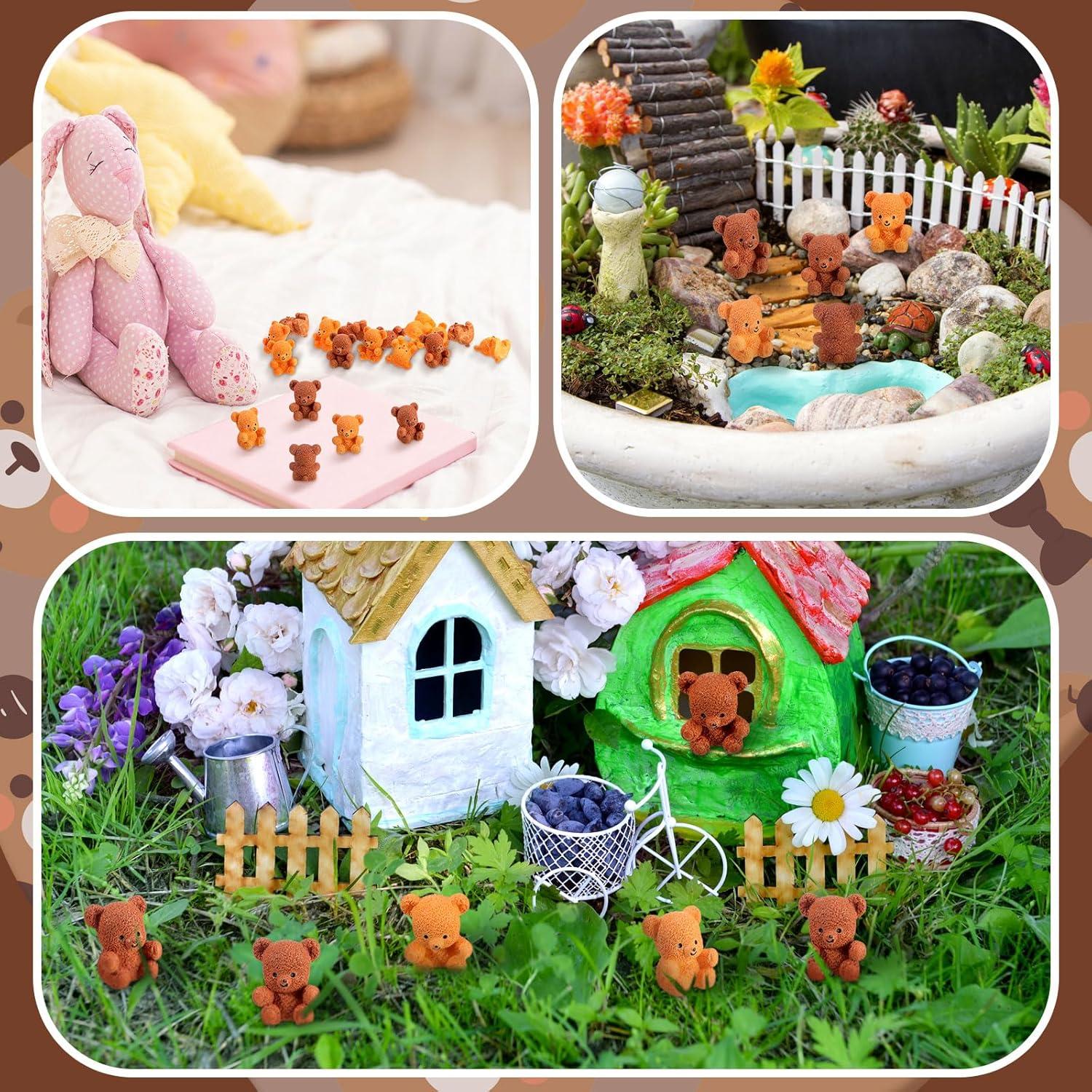 Miniaturas de Oso de Resina Yousoontic - 100 Pcs para Decoración