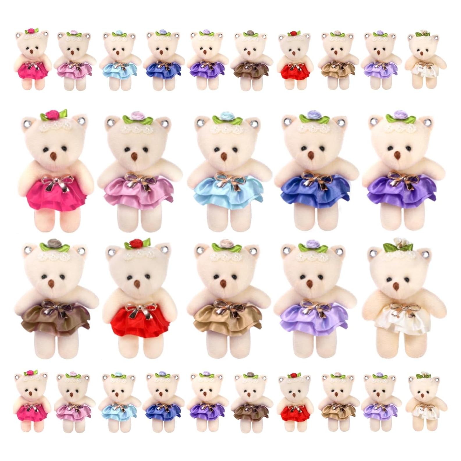 20 Mini Osos de Peluche Covzoe 11.2 cm Multicolores para DIY