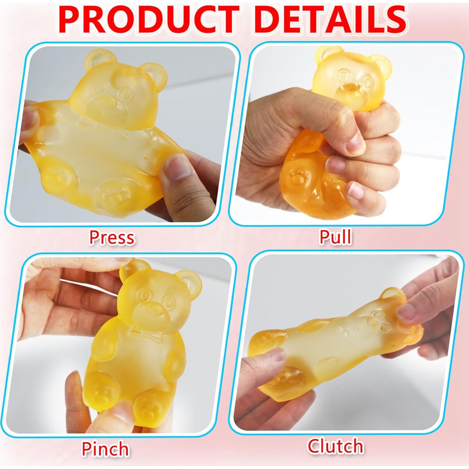 Bola Aplastable de Oso de Goma para Alivio de Estrés - 7.87 cm