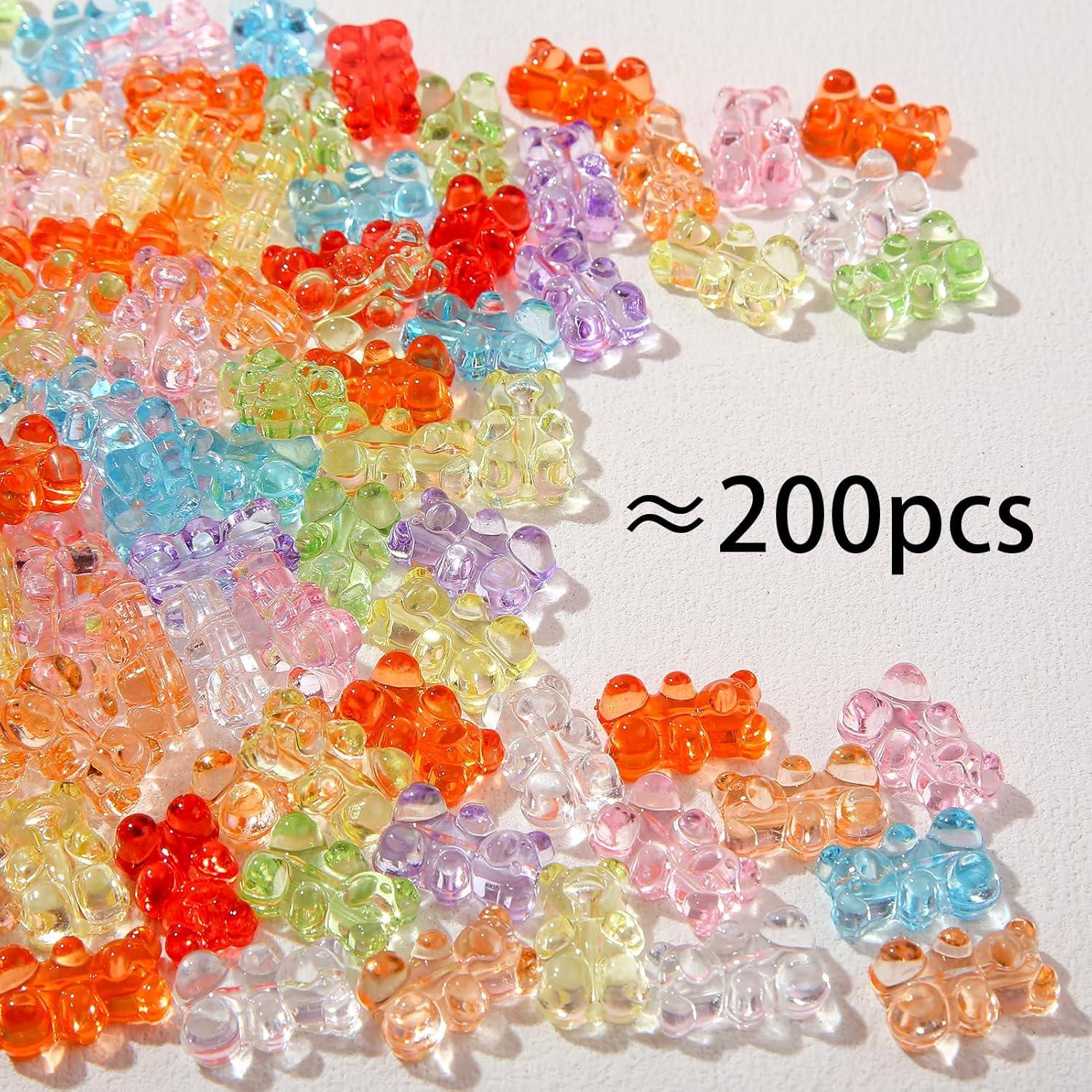 200 Cuentas de Acrílico Transparentes Ositos Coloridos BERMRO