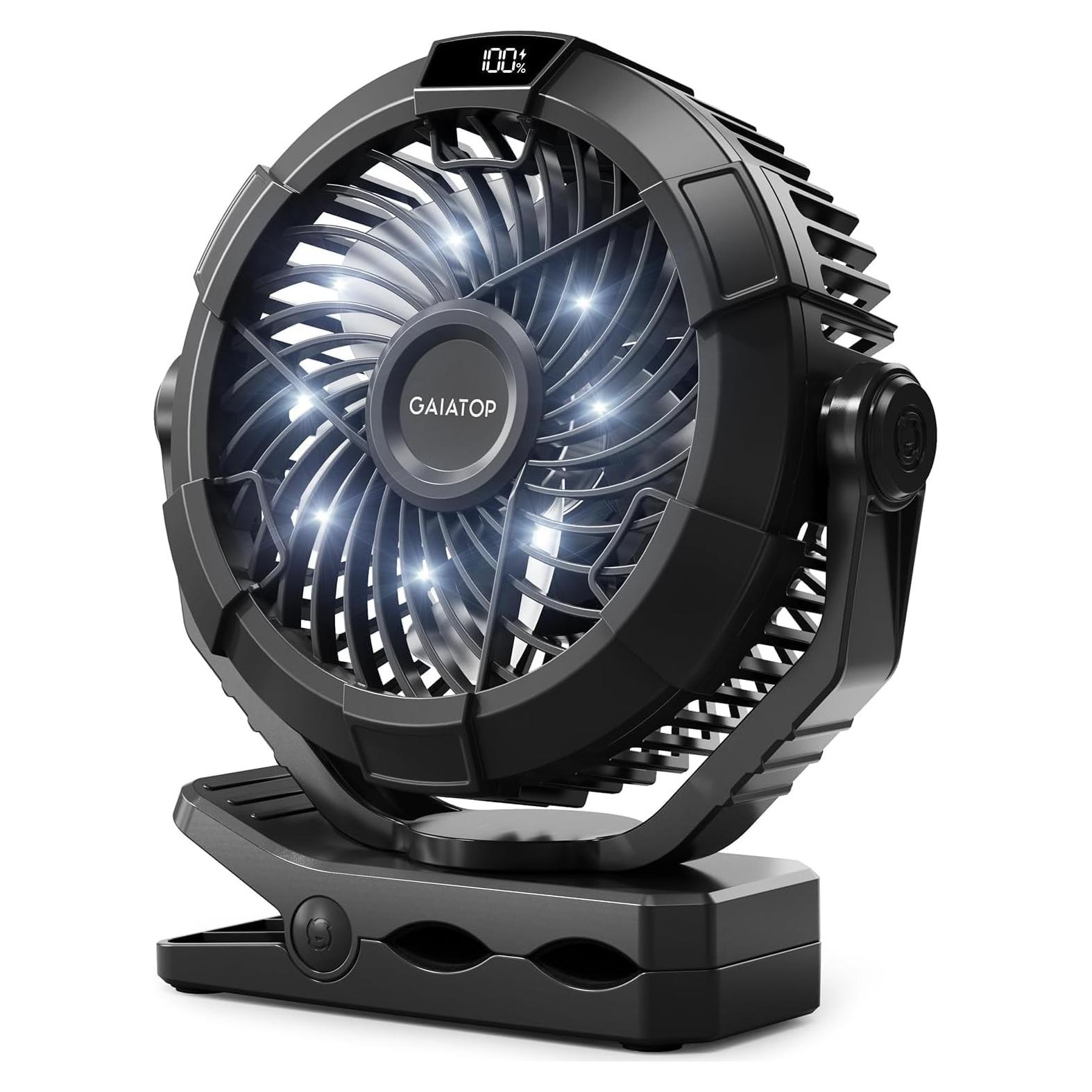 Ventilador de Camping Gaiatop CP-02 con Luz LED y Clip