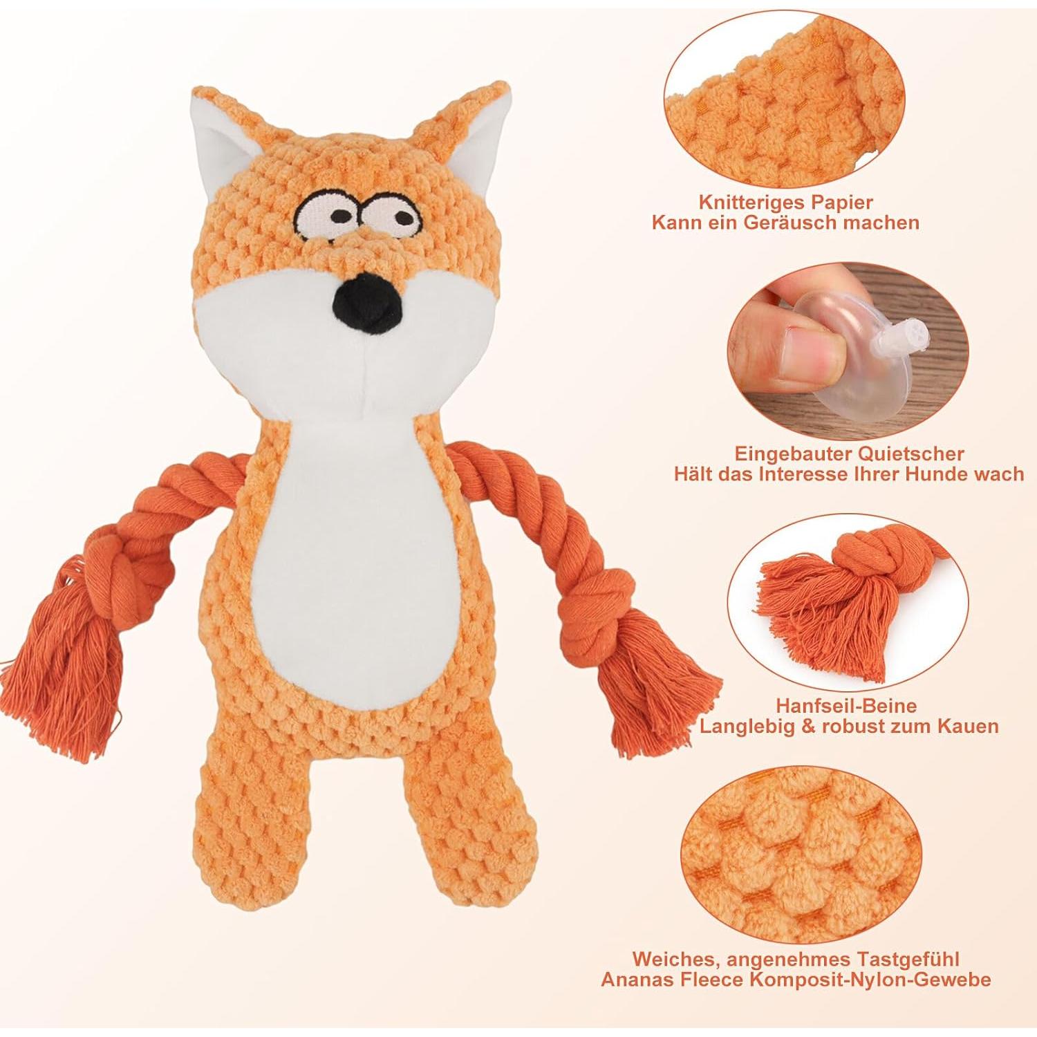 Juguete de Peluche para Perros TONYFY Zorro Naranja 24.9cm