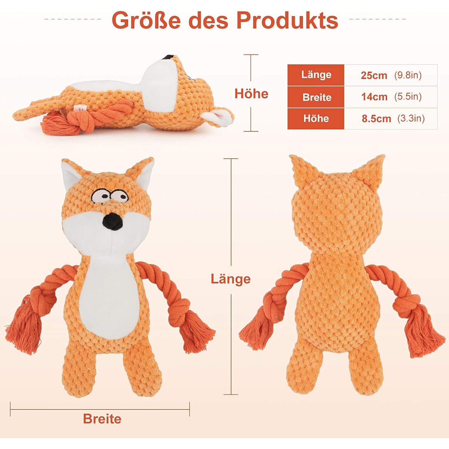 Juguete de Peluche para Perros TONYFY Zorro Naranja 24.9cm