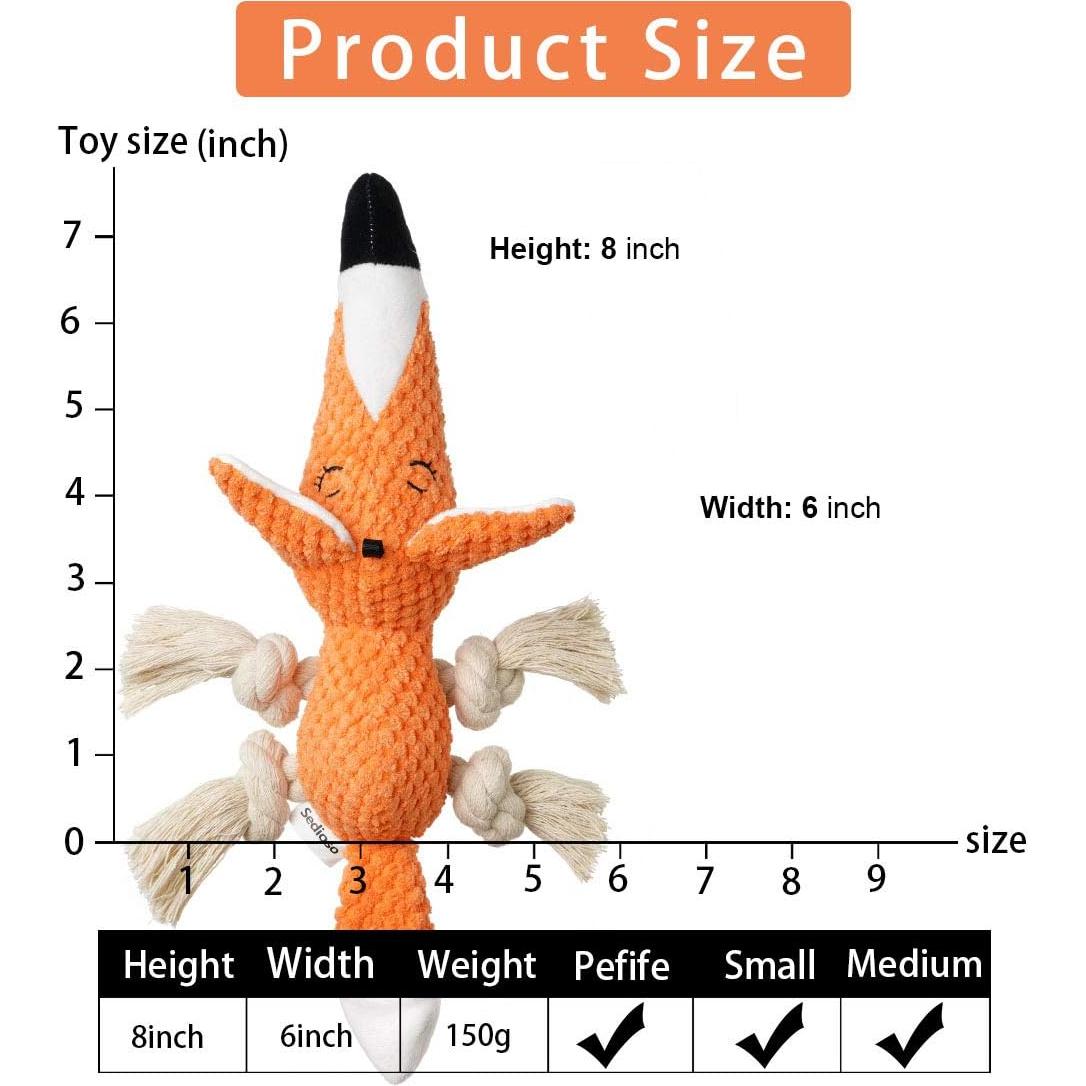 Juguete de Peluche para Perros Zorro Sedioso - Algodón Natural