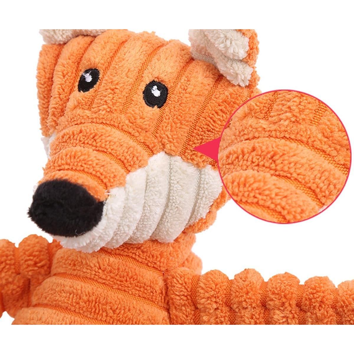 Juguete para Perro TIKSON Zorro Naranja Suave con Squeaker