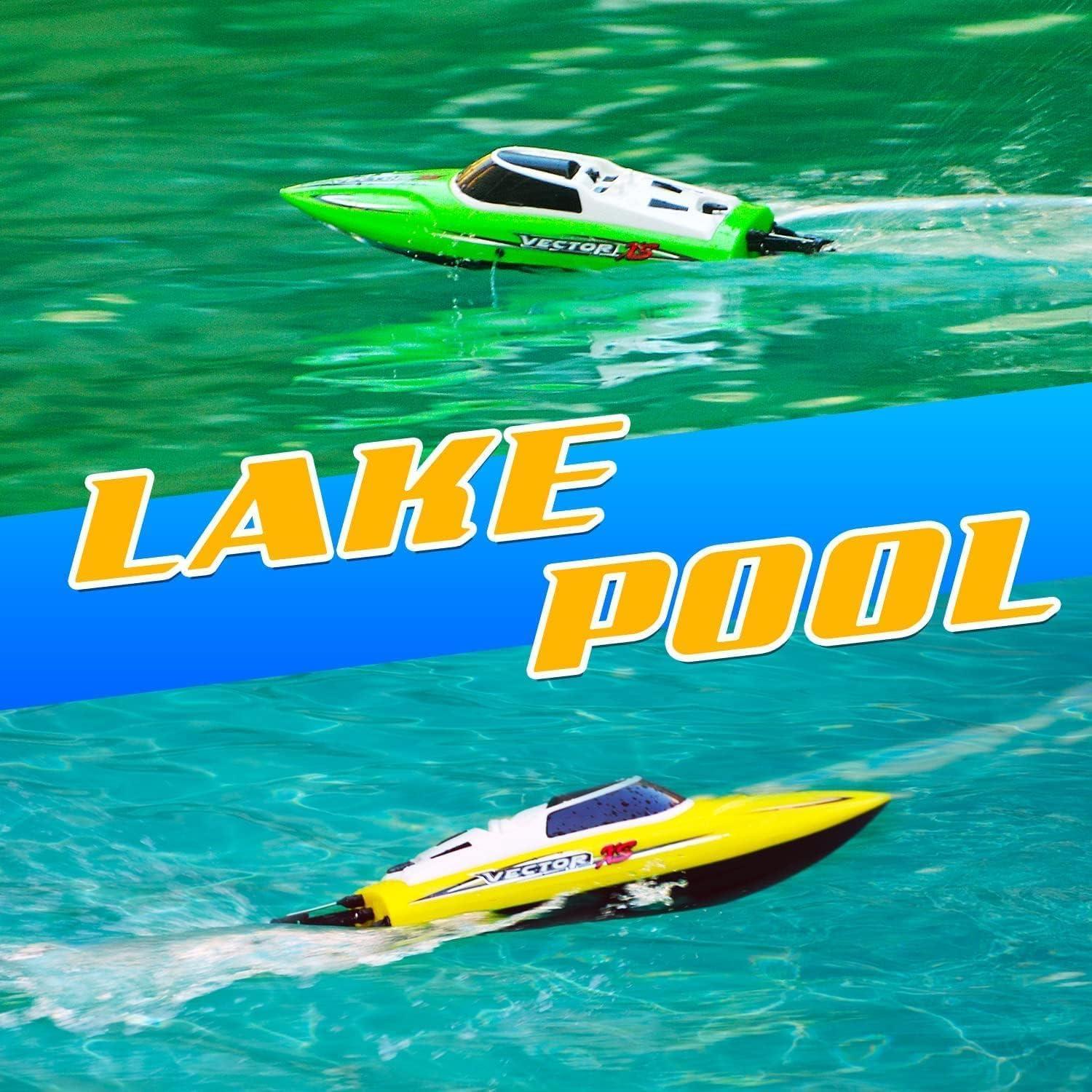 Barco RC VOLANTEXRC 32 km/h Verde 2 Baterías Control Remoto