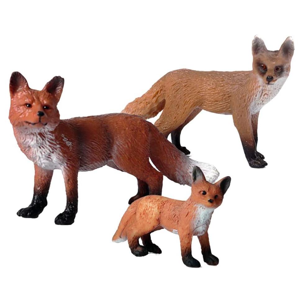 Conjunto de Figuras de Zorro Realistas STOBOK - 3 Piezas