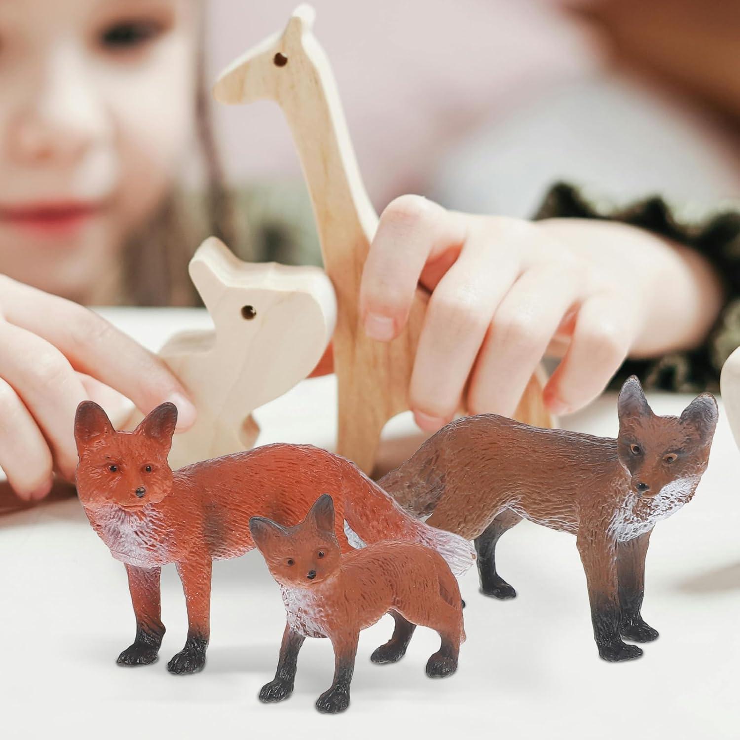 Conjunto de Figuras de Zorro Realistas STOBOK - 3 Piezas