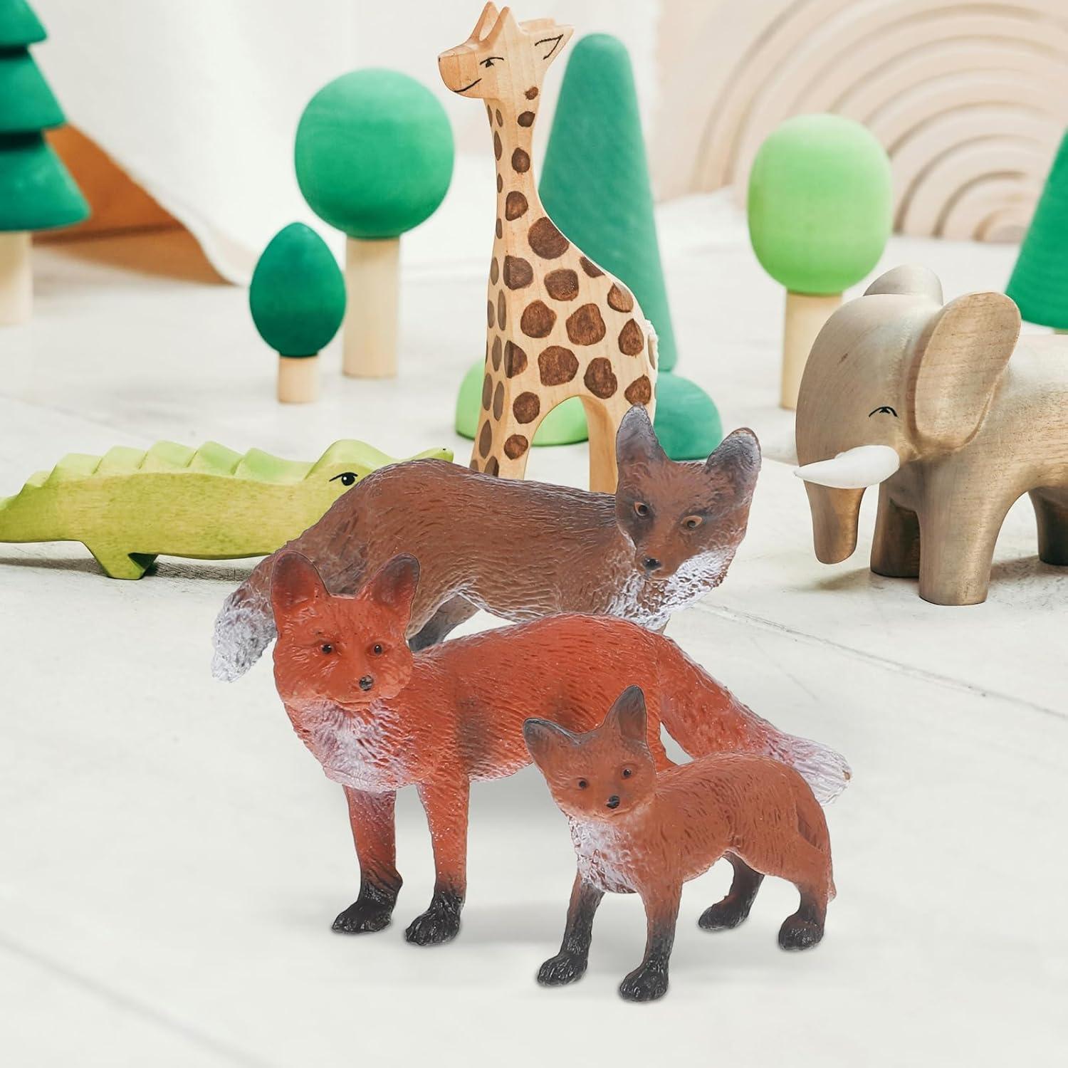 Conjunto de Figuras de Zorro Realistas STOBOK - 3 Piezas