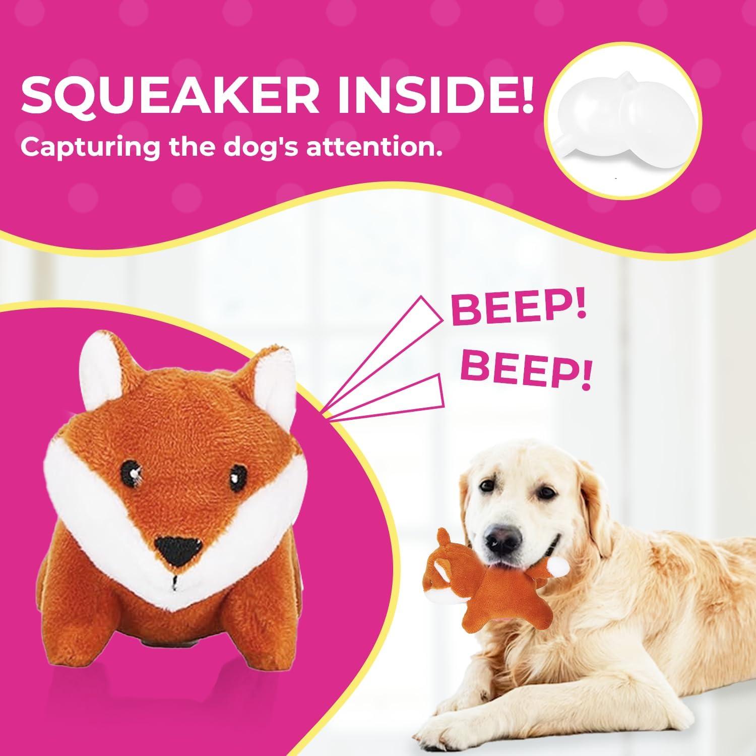 Paquete de 3 Juguetes de Peluche Zorro Glow Pups para Perros