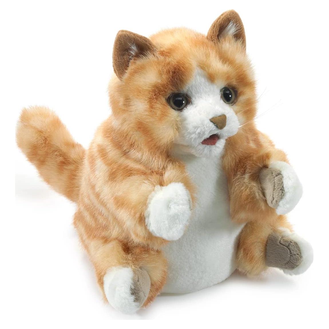 Títere de mano gato atigrado naranja Folkmanis 25.4 cm