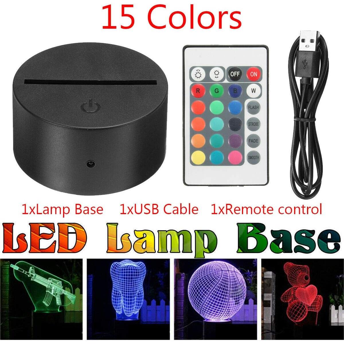 Lámpara 3D Ilusión Acrílico Fox Hound 14 cm LED Control Remoto