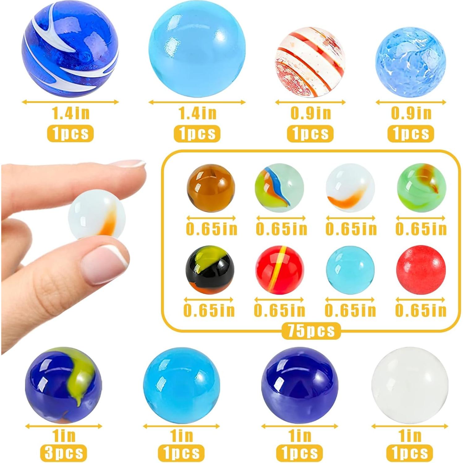 Canicas de Vidrio Shindel 85PCS para Niños - Tamaños Variados