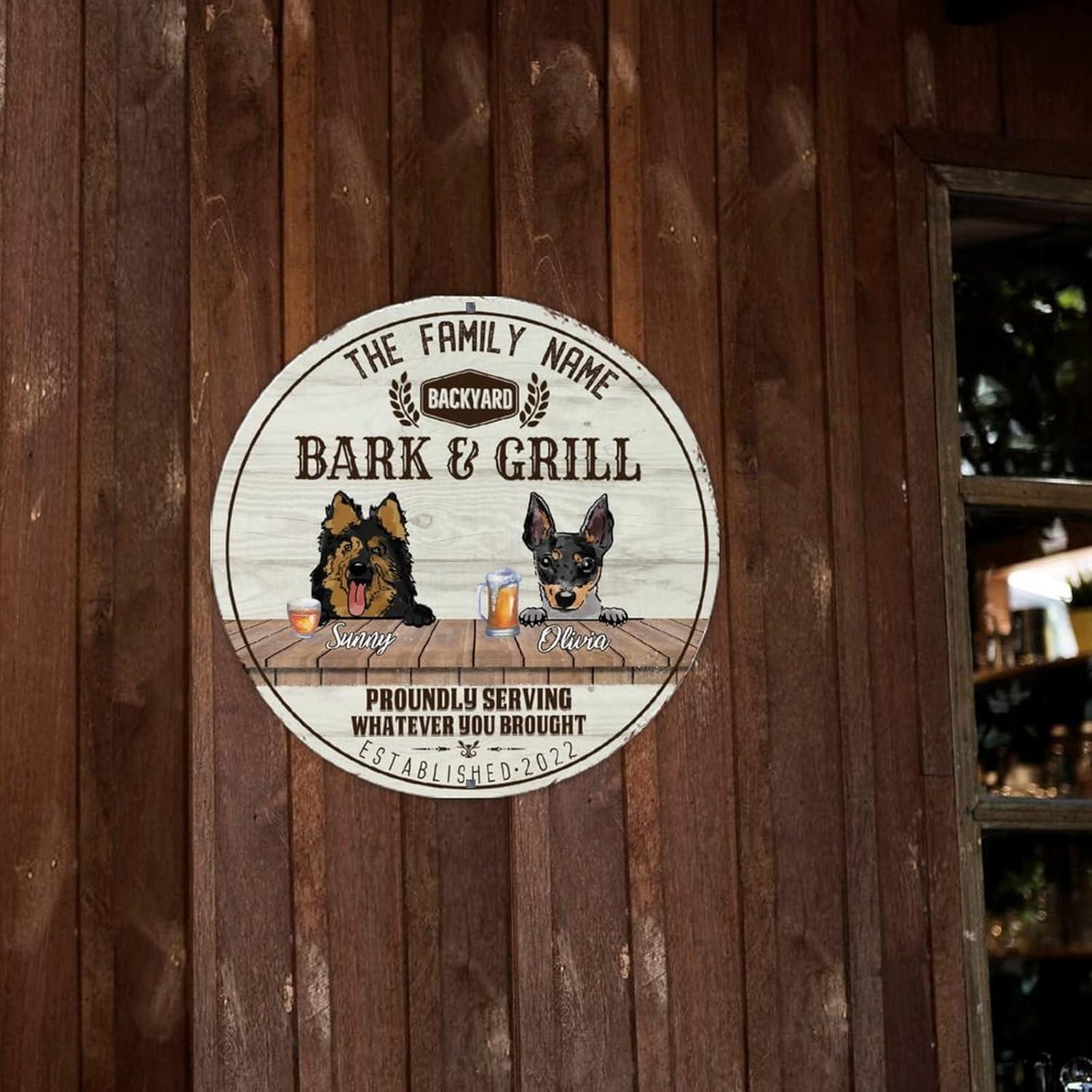 Cartel de Metal Personalizado Perro Alemán y Terrier 30cm