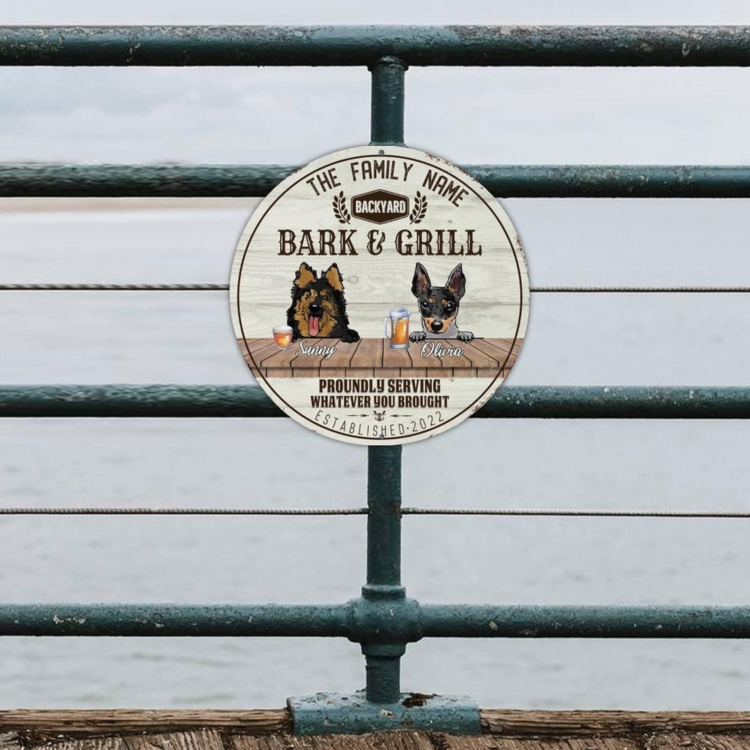 Cartel de Metal Personalizado Perro Alemán y Terrier 30cm