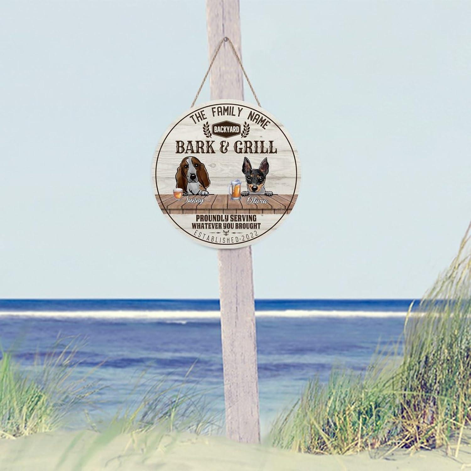 Cartel de Bienvenida Personalizado Madera 30.48cm Arupkeer