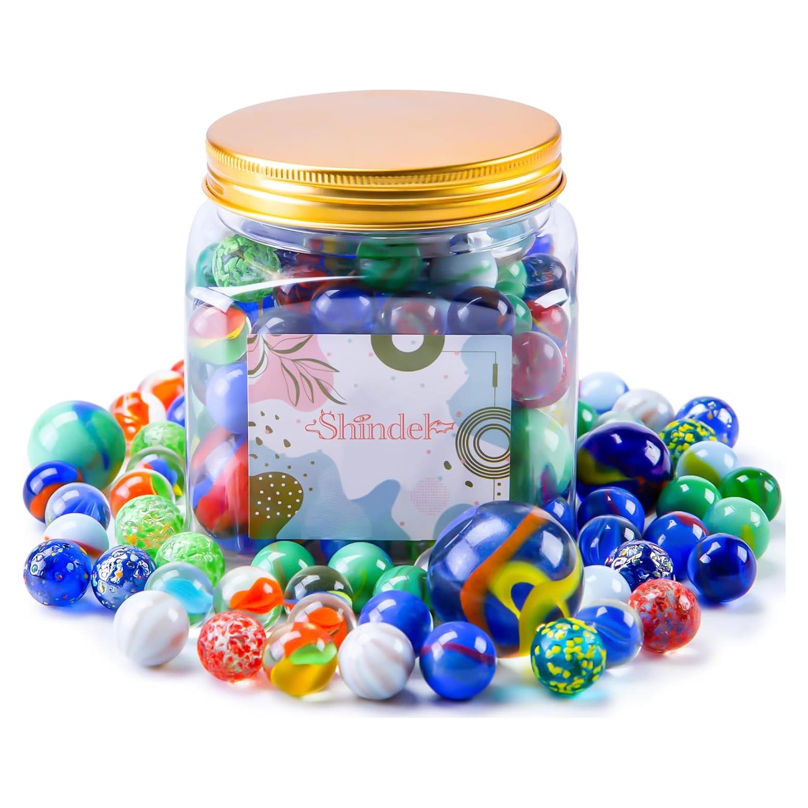 Canicas de Vidrio Shindel 125PCS para Niños - Variados Tamaños