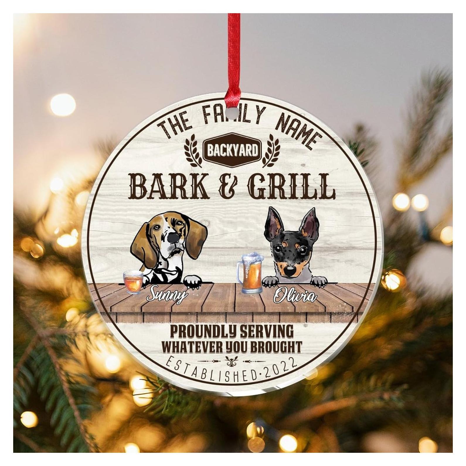 Adorno Acrílico de Navidad SILYHEART Perro Artois 7.62 cm Personalizado