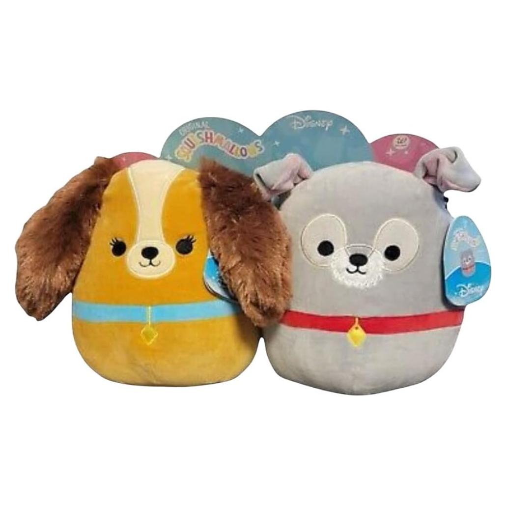 Set de 2 Squishmallows Parejas Perfectas La Dama y el Vagabundo