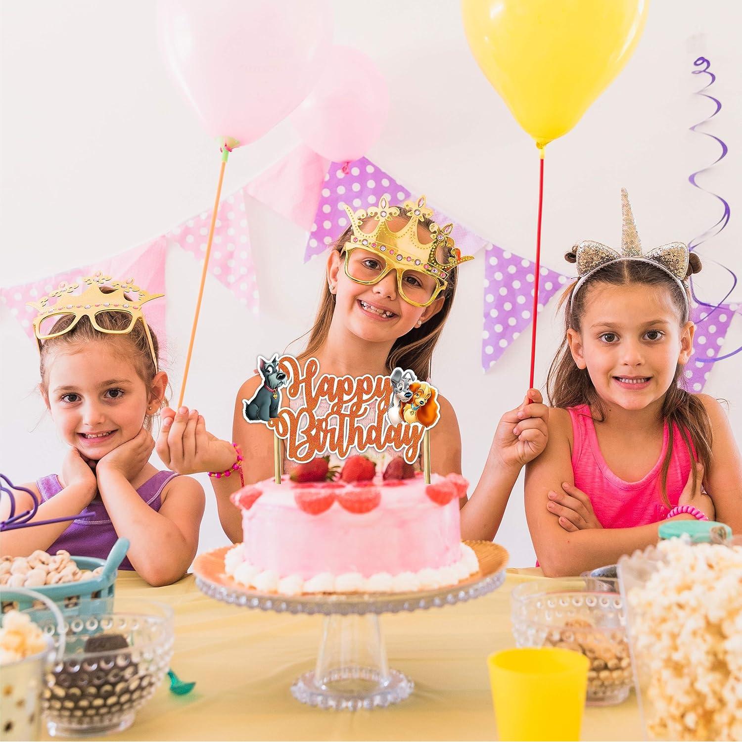 Adorno de Pastel de Cumpleaños Lady y el Vagabundo - Brillante