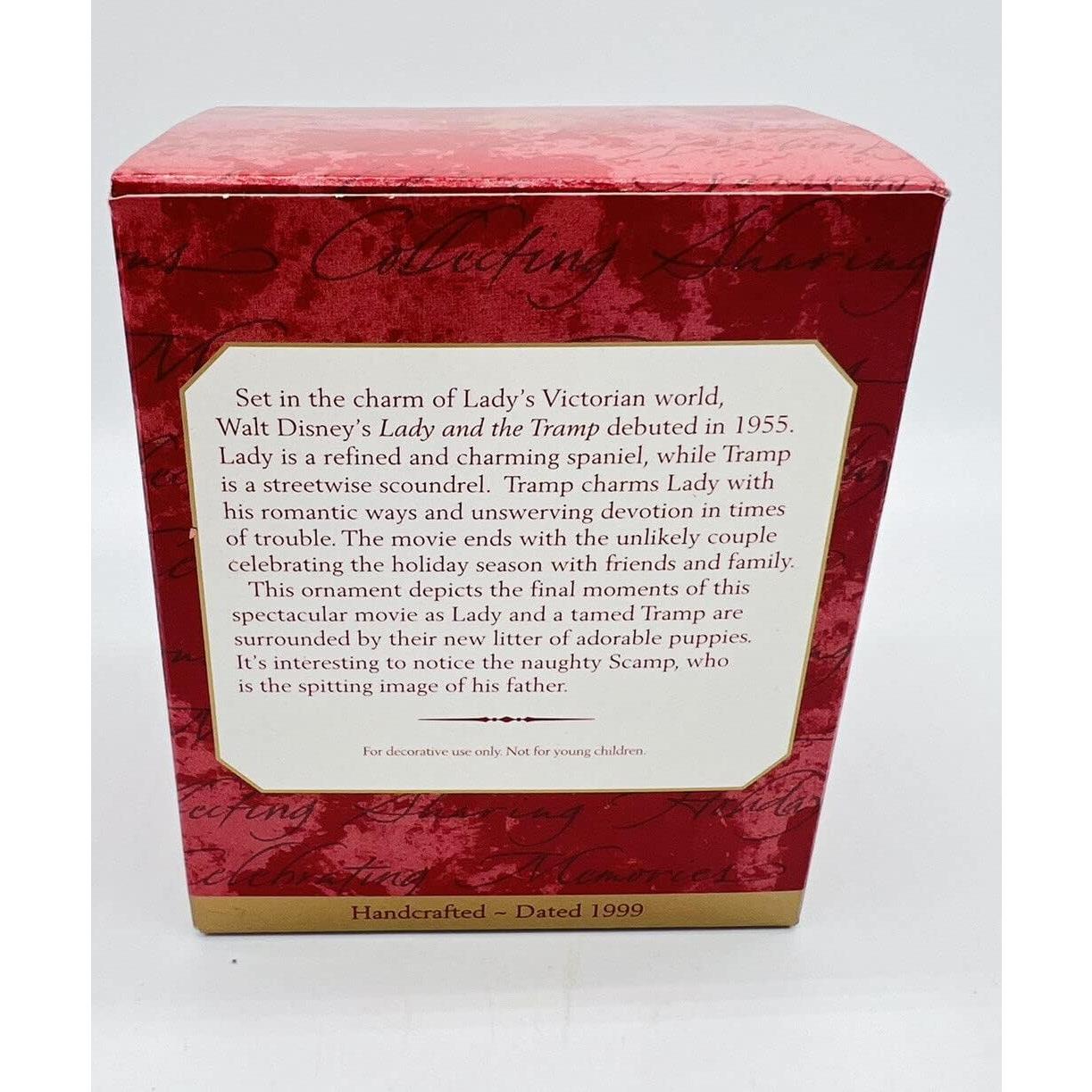 Adorno Conmemorativo Hallmark Dama y Vagabundo 1999