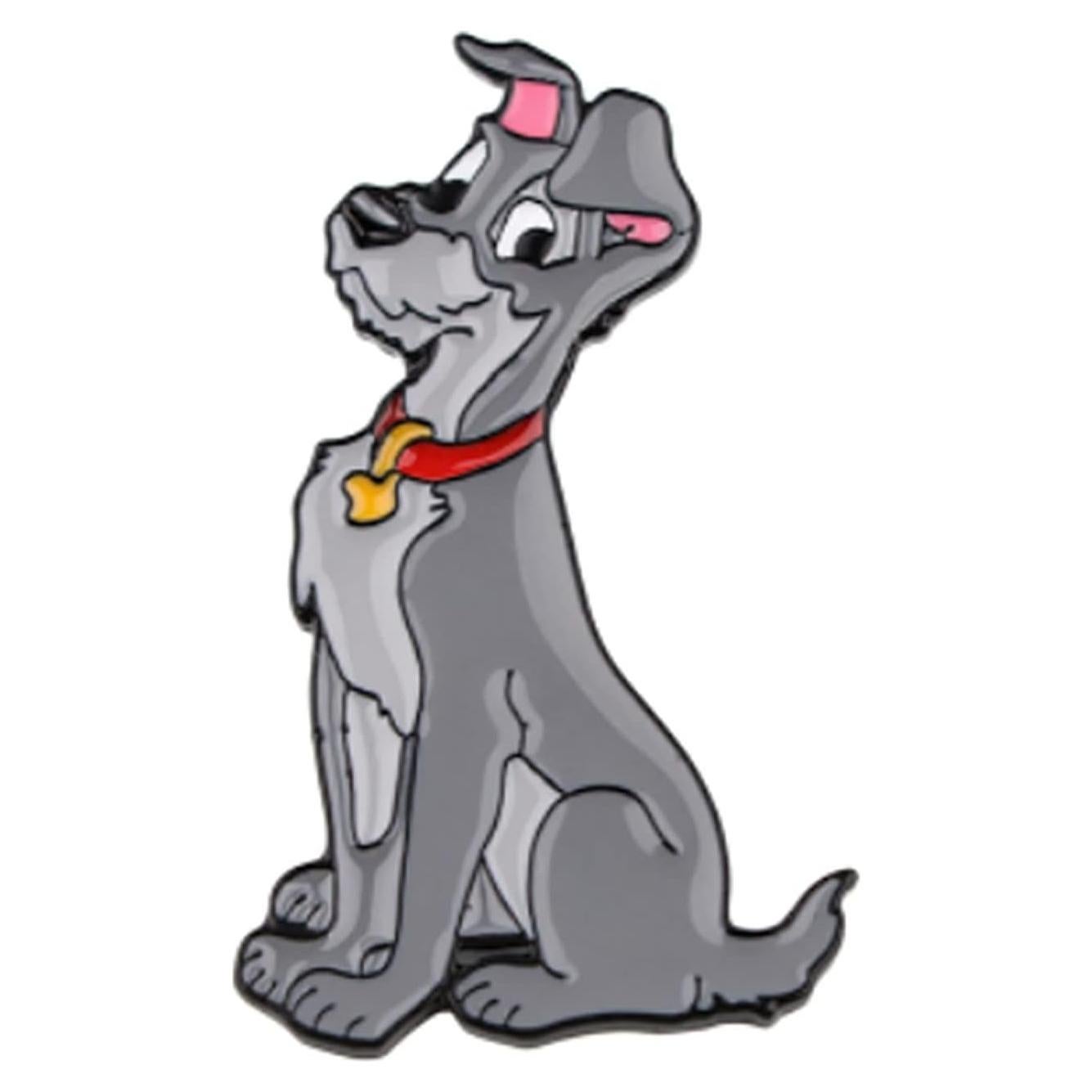 Pin de Metal Esmalte Dama y el Vagabundo Tramp 2.54 cm