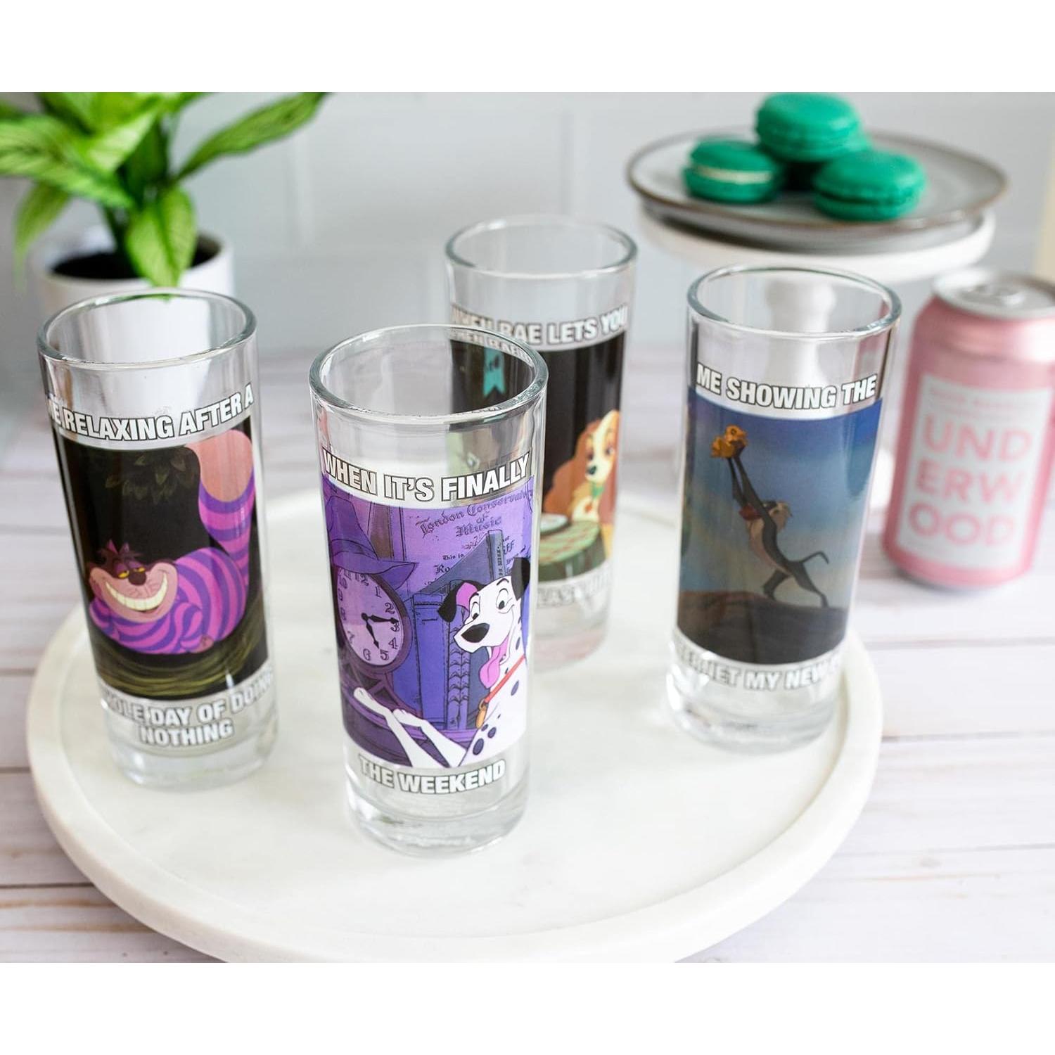 Conjunto de 4 Vasos Tumbler Disney Silver Buffalo 295 ml