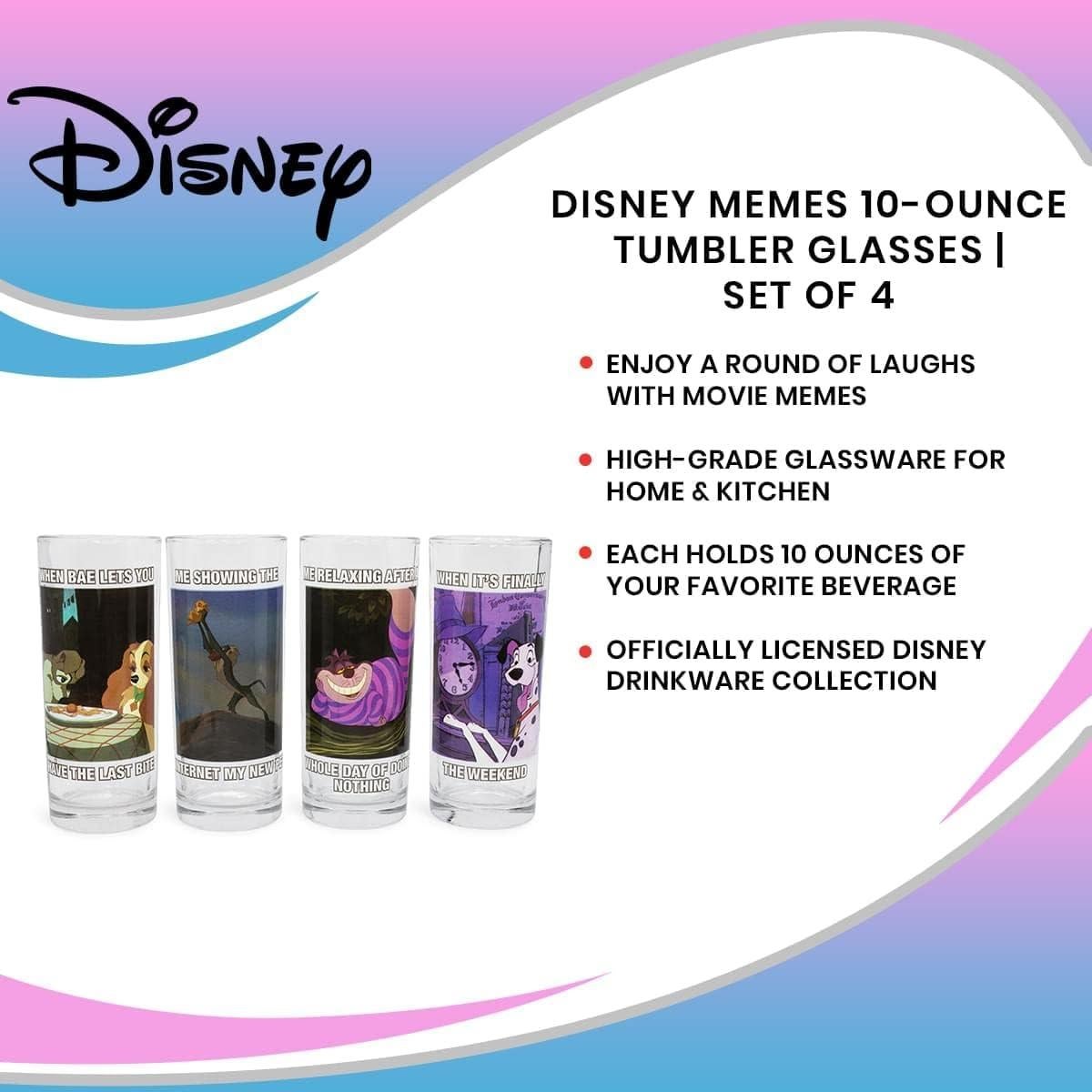 Conjunto de 4 Vasos Tumbler Disney Silver Buffalo 295 ml