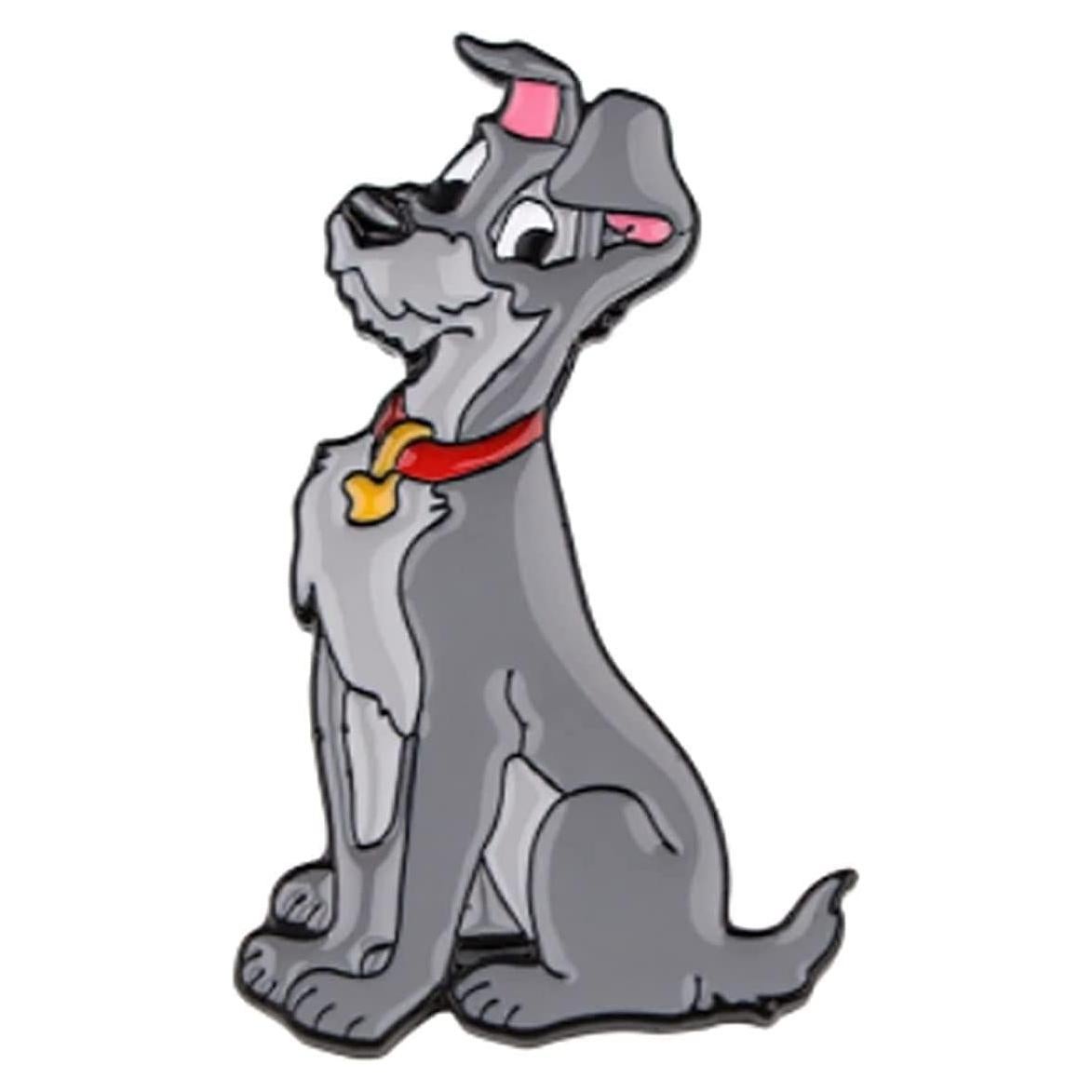 Pin de Metal Esmalte Dama y el Vagabundo TRAMP 2.54 cm