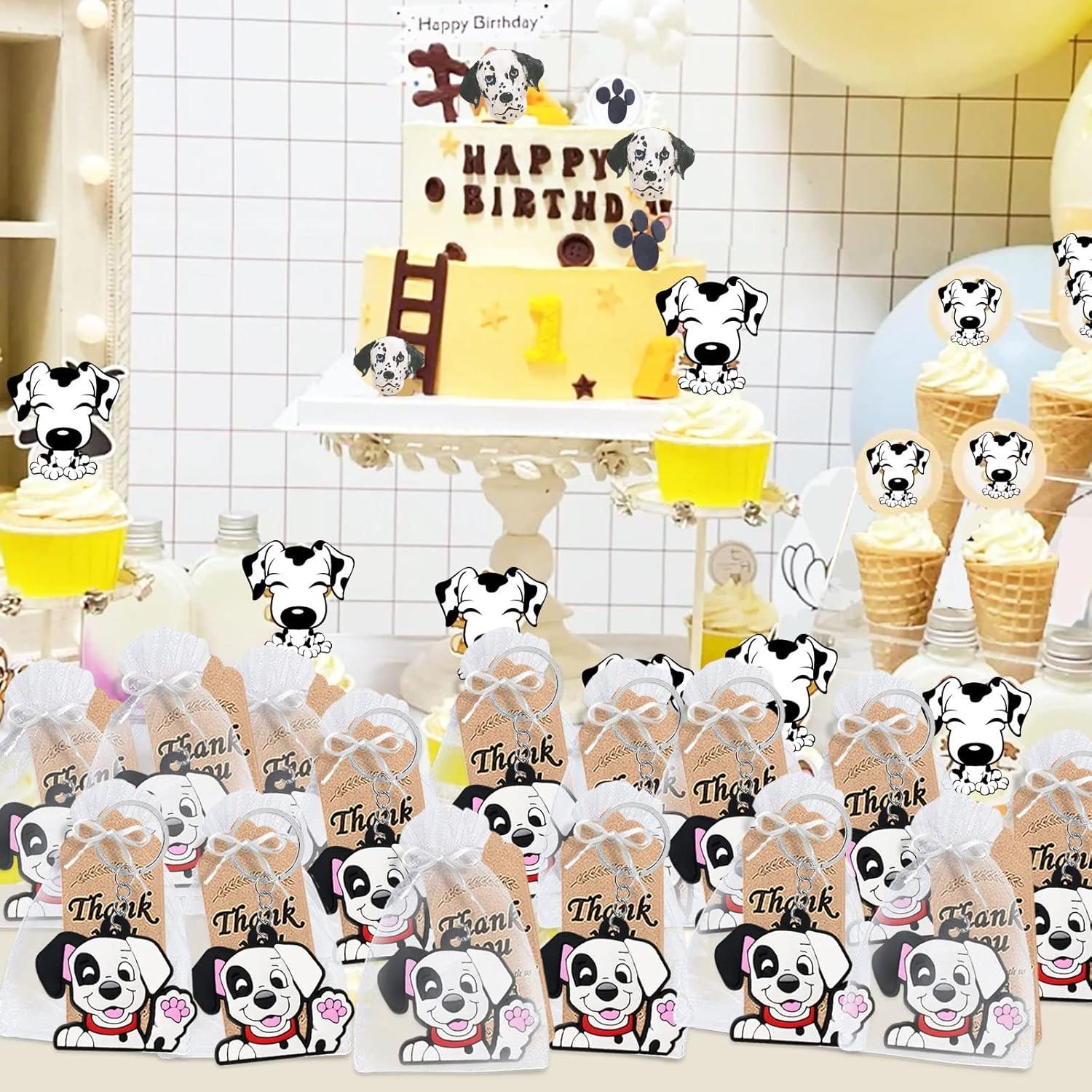 CiciBear 24 Llaveros de Dálmata PVC para Fiestas y Cumpleaños